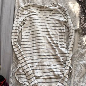 White and grey striped sweater Abercrombie